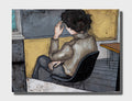 Erekle Kiparoidze, States of Solitude 2-Piece Series, Mixed Media on Canvas, Contemporary Raw Art, textured figurative paintings, expressive lonely woman silhouettes.