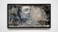 Erekle Kiparoidze, Echoes of Presence, Mixed Media on Canvas, Dark Americana Art, Textured Abstract Portrait, Charcoal and Oil Impasto.
